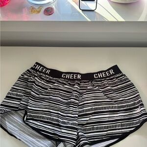 Varsity Black and White Cheer Athletic Shorts